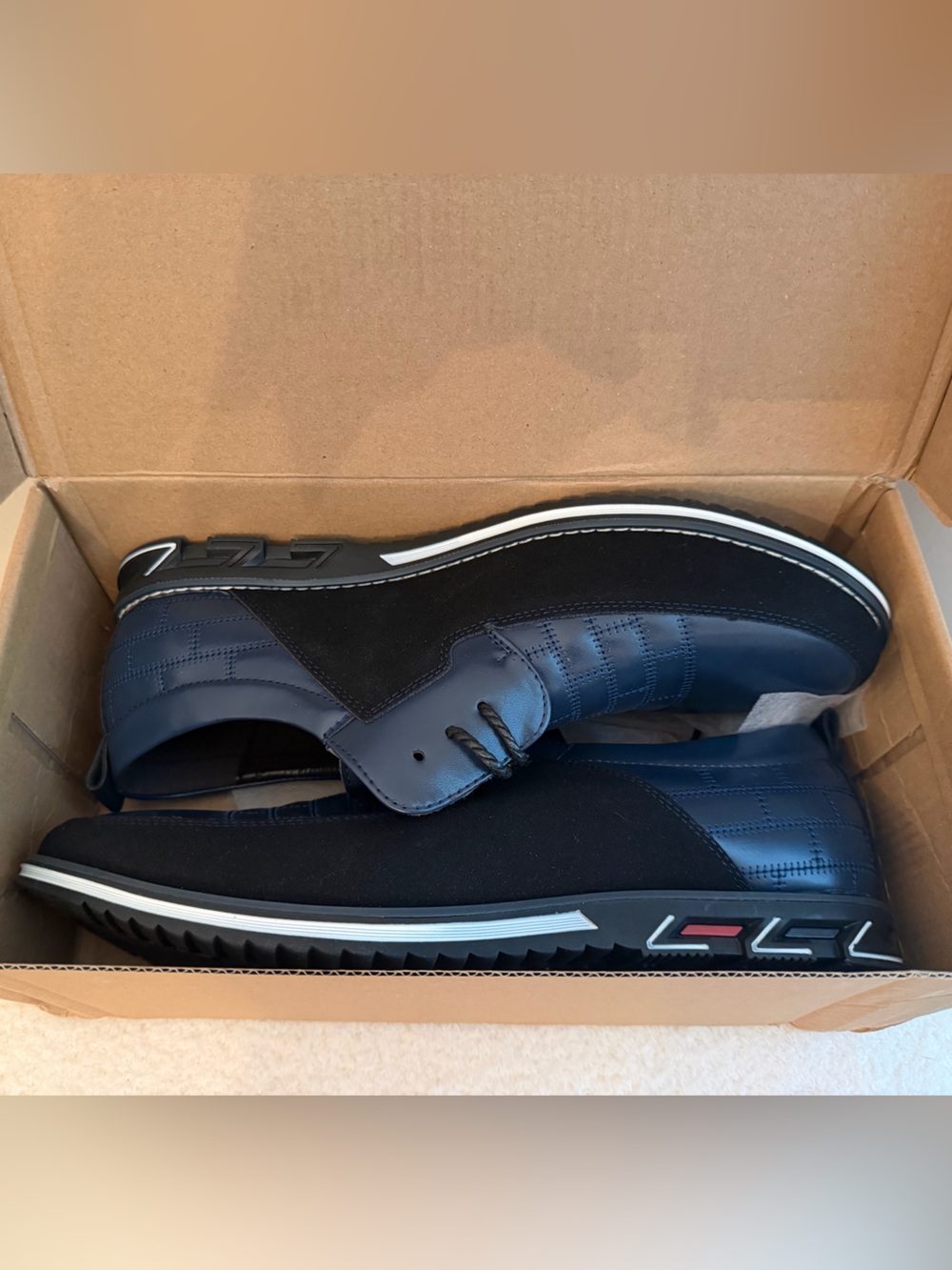 Gatsby Oxford Derby All-Day Comfort Leather Shoe in Navy
